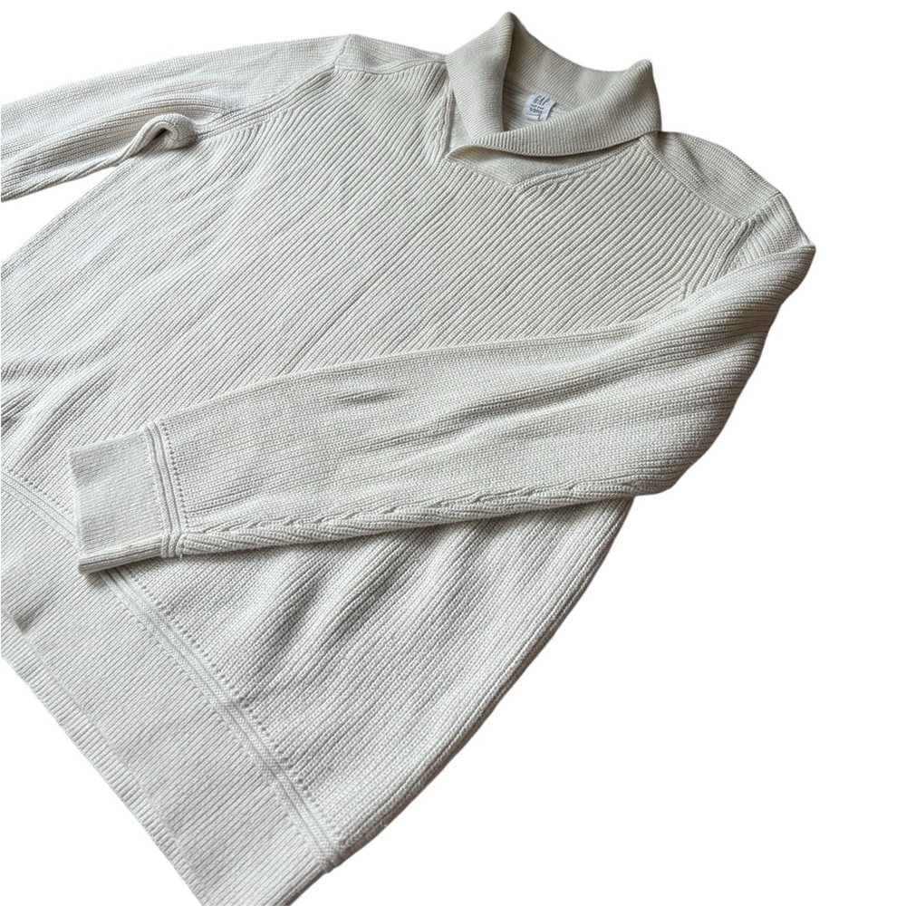 Gap Shawl Collar 100% Cotton Cream Sweater